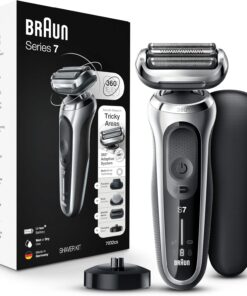 Braun Series 7 7032cs Flex Electric Razor for Men, Wet & Dry, Electric Razor, Rechargeable, Cordless Foil Shaver with Beard Trimmer and Charging Stand, Silver