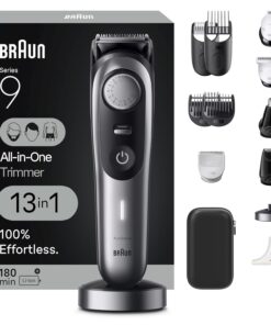 Braun Series 9 All-in-One Multi Grooming Kit for Men, 13-in-1 Beard Trimmer, Body Groomer, Hair Clipper and Manscaping for Face & Body, Holiday Gifts for Men, 9440