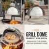 Breeo Grill Dome and Outpost Grill Bundle – Hinged Stainless Steel Dome w/Built-in Thermometer, Griddle Accessories Kit, Outdoor Set for Live-Fire Cooking – Fits X/24, X/30 Series