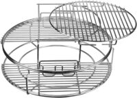 Burly grill 5 Piece Replacement Kit for Big Green Egg Large, Rack for Eggspander 5 Piece Kit Conveggtor Basket 304 Stainless Steel Grill Stack Rack with Removable Cooking System Expander Rack