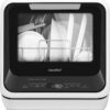 COMFEE' Portable Mini Dishwasher Countertop with 5L Built-in Water Tank for Apartments& RVs, No Hookup Needed, 6 Programs, 360° Dual Spray, 162℉ High-Temp& Air-Dry Function