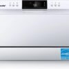 COMFEE’ Portable Mini Dishwasher, Energy Star, Countertop, 6 Place Settings, with 8 Washing Programs, Speed, Baby-Care, ECO& Glass, Dish Washer for Dorm, RV& Apartment, White