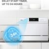COMFEE’ Portable Mini Dishwasher, Energy Star, Countertop, 6 Place Settings, with 8 Washing Programs, Speed, Baby-Care, ECO& Glass, Dish Washer for Dorm, RV& Apartment, White