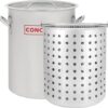 CONCORD 42 QT Stainless Steel Stock Pot w/Basket. Heavy Kettle. Cookware for Boiling (42)