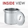 CONCORD 53 QT Stainless Steel Stock Pot w/Basket. Heavy Kettle. Cookware for Boiling