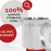 CONCORD Stainless Steel Stock Pot w Steamer Basket. Cookware great for boiling and steaming (120 Quart)
