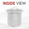 CONCORD Stainless Steel Stock Pot w/Steamer Basket. Cookware great for boiling and steaming (80 Quart)