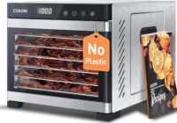 COSORI Food Dehydrator, Bigger Than 7 Trays With Large 6.5" Drying Space, 600W Power Saves More Time Than 480W, 165°F Dehydrated Dryer for Jerky, Dog Treats, Herbs, Meat, Fruit, and Yogurt, Silver