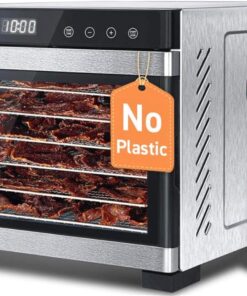 COSORI Food Dehydrator, Bigger Than 7 Trays With Large 6.5" Drying Space, 600W Power Saves More Time Than 480W, 165°F Dehydrated Dryer for Jerky, Dog Treats, Herbs, Meat, Fruit, and Yogurt, Silver
