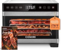 COSORI Food Dehydrator for Jerky, 176°F Temperature Control, 5 Stainless Steel Trays Dryer Machine, 4 Presets, 48H Timer, for Dog Treats, Meat, Fruit, Veggies, Snacks, Recipe Book Included