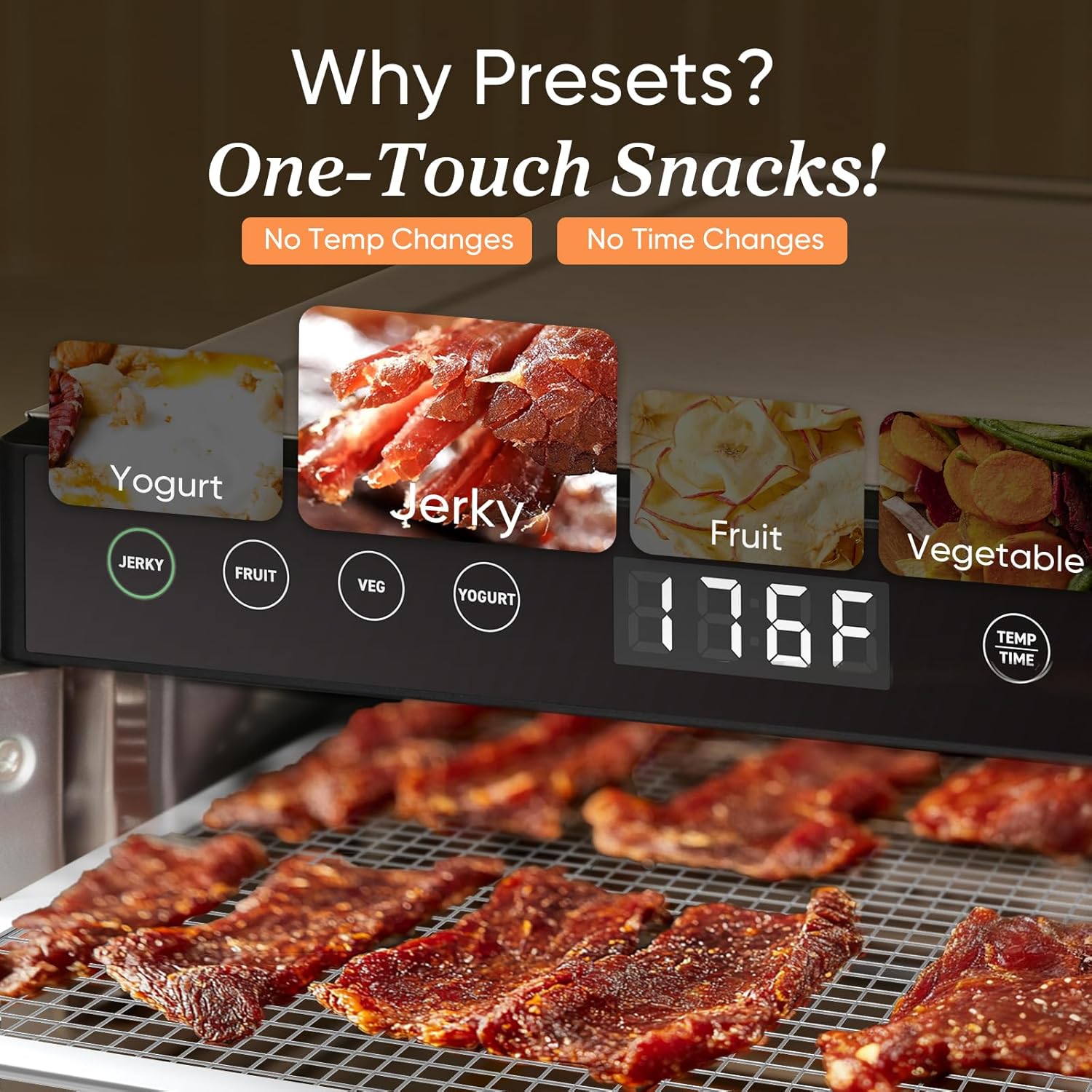 COSORI Food Dehydrator for Jerky, 176°F Temperature Control, 5 Stainless Steel Trays Dryer Machine, 4 Presets, 48H Timer, for Dog Treats, Meat, Fruit, Veggies, Snacks, Recipe Book Included26 COSORI Food Dehydrator for Jerky, 176°F Temperature Control, 5 Stainless Steel Trays Dryer Machine, 4 Presets, 48H Timer, for Dog Treats, Meat, Fruit, Veggies, Snacks, Recipe Book Included