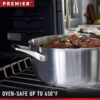 Calphalon 3-Ply Stainless Steel Cookware Set 8 Piece Includes Frying Pans, Pots and Pans Set, Induction, Metal Utensil Safe, Oven Safe 500F,PFOA Free, Silver