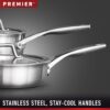 Calphalon 3-Ply Stainless Steel Cookware Set 8 Piece Includes Frying Pans, Pots and Pans Set, Induction, Metal Utensil Safe, Oven Safe 500F,PFOA Free, Silver