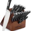 Calphalon Kitchen Knife Set with Self-Sharpening Block, 15-Piece Classic High Carbon Knives