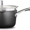 Calphalon Premier Hard-Anodized Nonstick 3.5-Quart Sauce Pan with Lid, Black, 3.5 QT