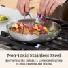 Calphalon Premier Polished 5-Ply Stainless Steel Cookware w/Turbo Heat Tech 10" Fry Pan, Induction, Oven Safe 500F, Silver