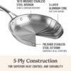 Calphalon Premier Polished 5-Ply Stainless Steel Cookware w/Turbo Heat Tech 10" Fry Pan, Induction, Oven Safe 500F, Silver