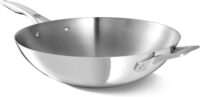 Calphalon Premier Polished 5-Ply Stainless Steel Cookware w/Turbo Heat Tech 13" Wok, Induction, Oven Safe 500F, Silver