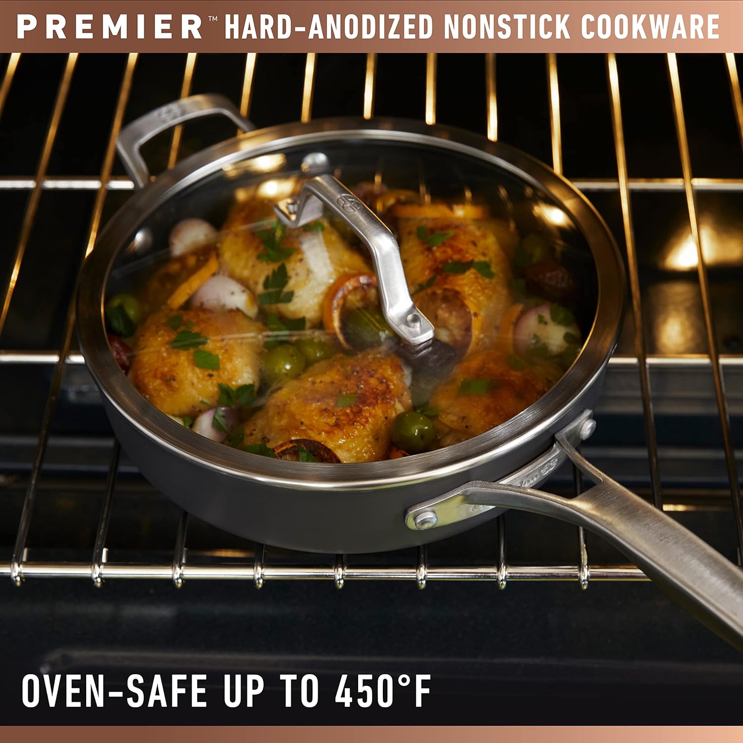 Calphalon Premier Space-Saving Nonstick Cookware Set, 13-inch, Stackable, Hard-Anodized Aluminum25 Calphalon Premier Space-Saving Nonstick Cookware Set, 13-inch, Stackable, Hard-Anodized Aluminum
