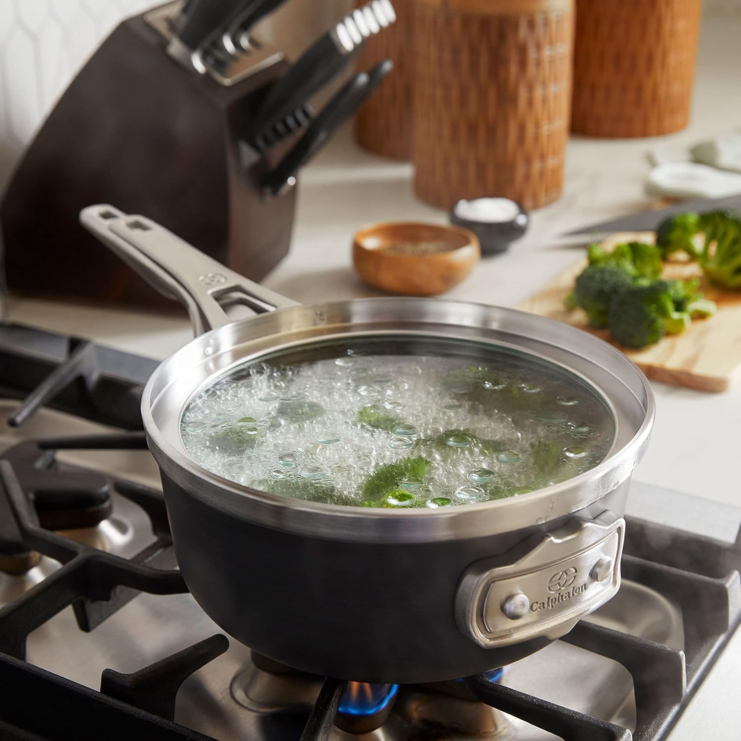 Calphalon Premier Space-Saving Nonstick Cookware Set, 8-Piece, Stackable, Hard-Anodized Aluminum25 Calphalon Premier Space-Saving Nonstick Cookware Set, 8-Piece, Stackable, Hard-Anodized Aluminum