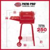 Char-Griller® Patio Pro Charcoal Grill and Smoker with Cast Iron Grates, Premium Metal Shelf and Damper Control, 250 Cooking Square Inches in Black, Model 1616