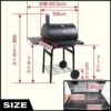 Char-Griller® Wrangler® Charcoal Grill in Black with Metal Shelves, EasyDump™ Ash Pan, Premium Wood Front and Side Shelves with Utensil Hooks, 640 Cooking Square Inches in Black, Model 2823