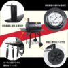 Char-Griller® Wrangler® Charcoal Grill in Black with Metal Shelves, EasyDump™ Ash Pan, Premium Wood Front and Side Shelves with Utensil Hooks, 640 Cooking Square Inches in Black, Model 2823