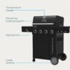 Charbroil 463253925 Performance Series 4-Burner Gas Grill Cabinet with Side Burner, Black