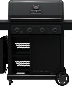 Charbroil 463279224 Pro Series with Amplifire Infrared Technology 4-Burner Propane Gas Grill and Griddle Cabinet, Black
