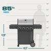 Charbroil 463254025 Performance Series 4-Burner Gas Grill Cabinet with Side Burner, Gray