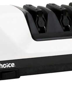 Chef’s Choice Professional Electric Knife Sharpeners for 15- and 20-Degree Straight-Edge and Serrated Knives with Diamond Abrasives & Precision Angle Control, 3-Stage, White