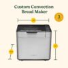 Cuisinart CBK-210 Bread Maker Machine, Stainless Steel Convection Bread Machine with 16 Menu Options, 3 Loaf Sizes Up to 2 Lb.