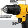 DEWALT 20V Max Cordless Drill Driver Set, 2 Speed, High Performance Motor, Includes 2 XR 1.3Ah Li-Ion Batteries, Charger and Contractor Bag (DCD771C2)