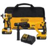 DEWALT DCK233P2 20V MAX XR Cordless Impact Driver/Rotary Hammer 2 Tool Combo Kit, (2) 20V 5.0Ah Batteries and Charger
