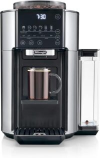De'Longhi CAM51025MB True Brew Drip Coffee Maker, Built in Grinder, Single Serve, 8 oz to 24 oz, Hot or Iced Coffee, Stainless