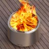 EAST OAK Camber Fire Pit Smokeless 21'' for Outside Patio, 304 Stainless Steel Wood Burning Fireplace, Portable Outdoor Bonfire Pit with Poker, Stand & Removable Ash Pan for Camping, Chisel Steel