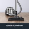 Eureka Bagless Canister Vacuum Cleaner, Lightweight Vac for Carpets and Hard Floors, Silver with Black, NEN180