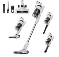 Eureka Cordless Vacuum Cleaner, Anti-Tangle Brushroll, Rechargeable Stick Vacuum, Lightweight for Carpet, Hard Floor, Pet Hair, White NEC280WH