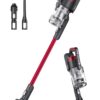Eureka Lightweight Cordless Stick Vacuum Cleaner Convenient for Hard Floors, Rechargeable Handheld Vacuum Cleaner Portable with Powerful Motor Efficient Suction, RapidClean Pro NEC186, Rose Red