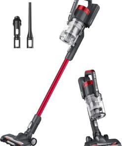 Eureka Lightweight Cordless Stick Vacuum Cleaner Convenient for Hard Floors, Rechargeable Handheld Vacuum Cleaner Portable with Powerful Motor Efficient Suction, RapidClean Pro NEC186, Rose Red