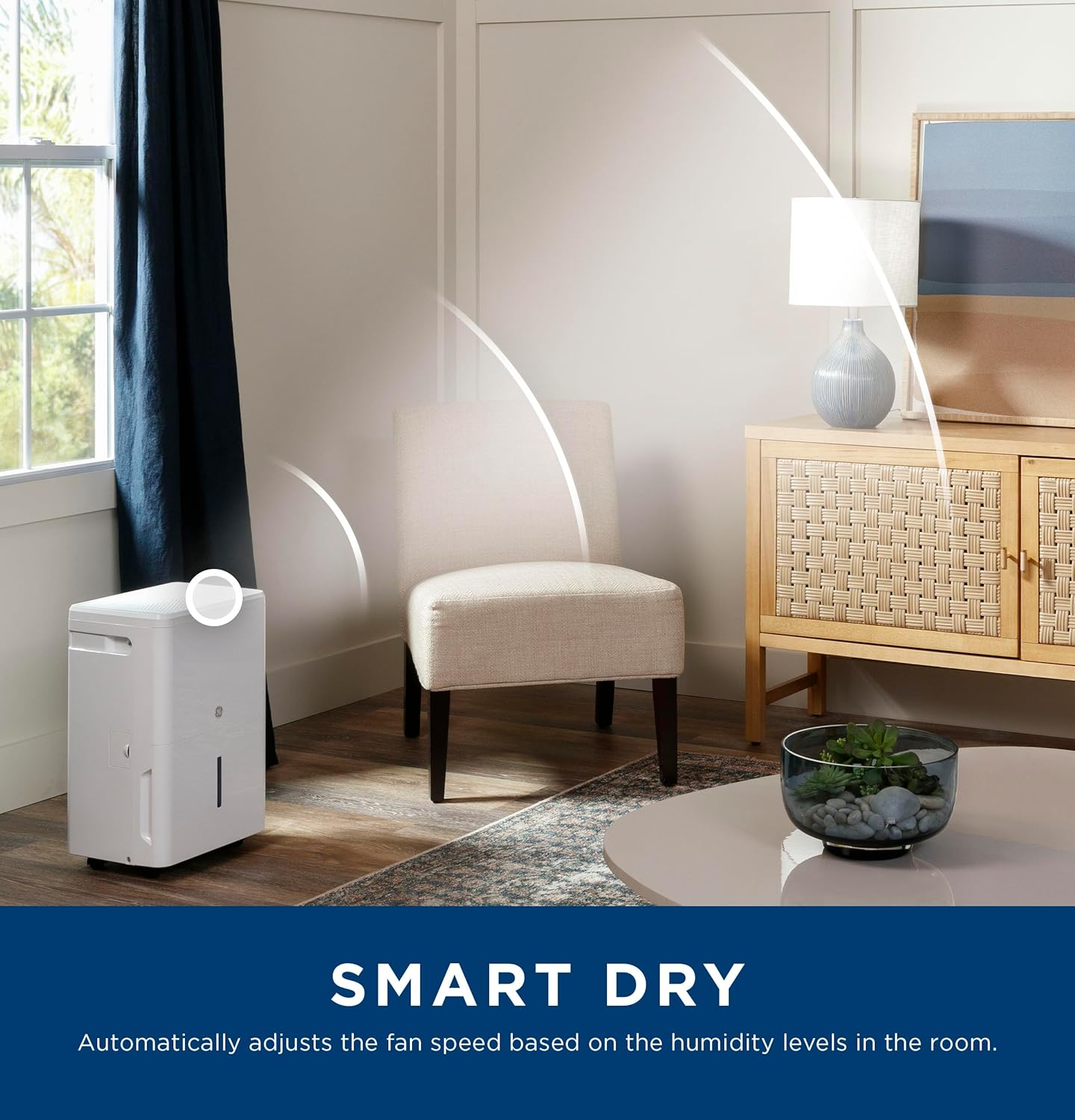 GE Portable Dehumidifier 35 Pint, Perfect for Bedroom, Basement & Garage or Rooms up to 3000 Sq Ft, Ideal for High Humidity Areas, Complete with Empty Bucket Alarm & Clean Filter Alert - Image 6