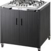 Gas Grill, Movable Outdoor Gas Stove Stainless Steel Top with Cabinet, 5 Burners with 36,200 BTUs, Outdoor Propane Grill for Outdoor Cooking, Ideal for Lawn & Garden, L35.4 x W24