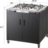 Gas Grill, Movable Outdoor Gas Stove Stainless Steel Top with Cabinet, 5 Burners with 36,200 BTUs, Outdoor Propane Grill for Outdoor Cooking, Ideal for Lawn & Garden, L35.4 x W24