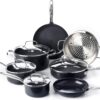 GreenPan Chatham Black Prime Midnight Hard Anodized Healthy Ceramic Nonstick 11 Piece Cookware Pots and Pans Set, PFAS-Free, Dishwasher Safe, Oven Safe, Black