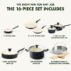 GreenPan Rio 16 Piece Cookware Pots and Pans Set, Hard Anodized Healthy Ceramic Nonstick PFAS-Free, Bakelite Handles, Frypans, Saucepan, Saute Pan, Stock Pot, Kitchen Tools, Dishwasher Safe, Black GreenPan Rio 16 Piece Cookware Pots and Pans Set, Hard Anodized Healthy Ceramic Nonstick PFAS-Free, Bakelite Handles, Frypans, Saucepan, Saute Pan, Stock Pot, Kitchen Tools, Dishwasher Safe, Black