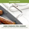GreenPan Valencia Pro 18" x 11" Double Burner Griddle Pan, Induction Suitable, Ceramic Nonstick PFAS-Free, Rectangular Stovetop Cookware, Stainless Steel Handles, Dishwasher, Oven & Broiler Safe, Gray