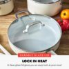 GreenPan x Bobby Flay 13 Piece Nonstick Cookware Pots and Pans Set, PFAS-Free Diamond Ceramic, Induction Suitable, Easy Clean Dishwasher & Oven Safe, Stay-Cool Silicone Handles, Glass Lids, Cream