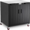 Grill Table, Outdoor Bar Cart Grill Cart with Storage Cabinet, Modular Outdoor Kitchen Island, Outdoor Grill Station with 304 Stainless Steel Top for Lawn & Garden, L35.4 x W24