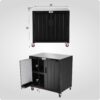 Grill Table, Outdoor Bar Cart Grill Cart with Storage Cabinet, Modular Outdoor Kitchen Island, Outdoor Grill Station with 304 Stainless Steel Top for Lawn & Garden, L35.4 x W24