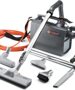 Hoover Commercial PORTAPOWER Lightweight Canister Vacuum Cleaner with Attachments, Portable Carriable Handheld Small Professional Grade Bagged, 8 Pounds, CH30000, Black